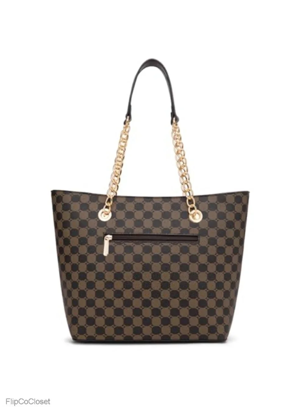 PU Leather Chain Handle Hobo Satchel Bag